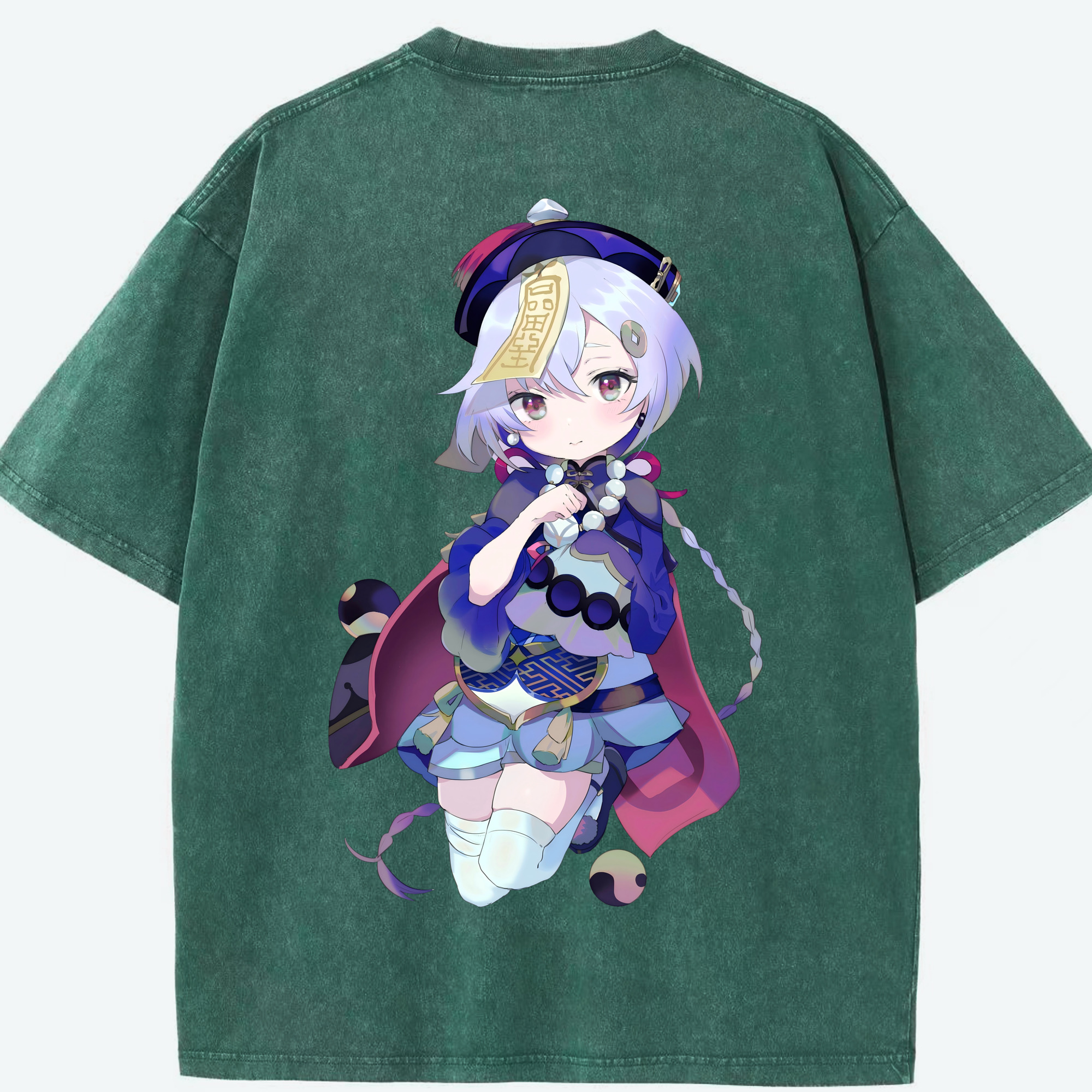 げんし神 七七 なな  genshin Nana 綿100% ヴィンテージ風 半袖Tシャツ（背面プリント）